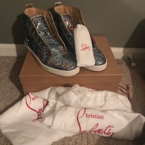 Christian loub Bip Bip woman flat glitter sneak